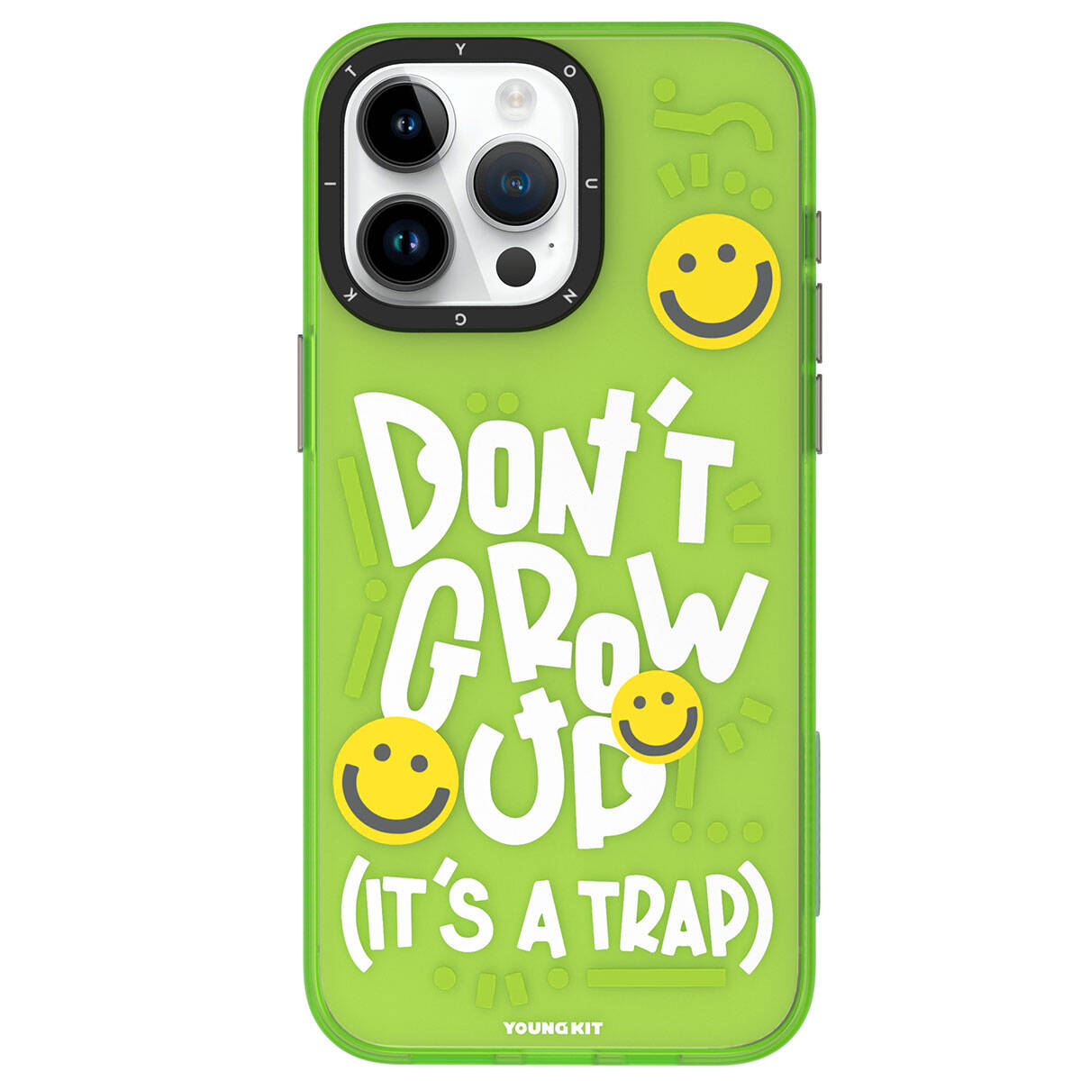 iPhone 15 Pro Kılıf Desenli Youngkit Happy Hearth Serisi Kılıf Su Yeşil