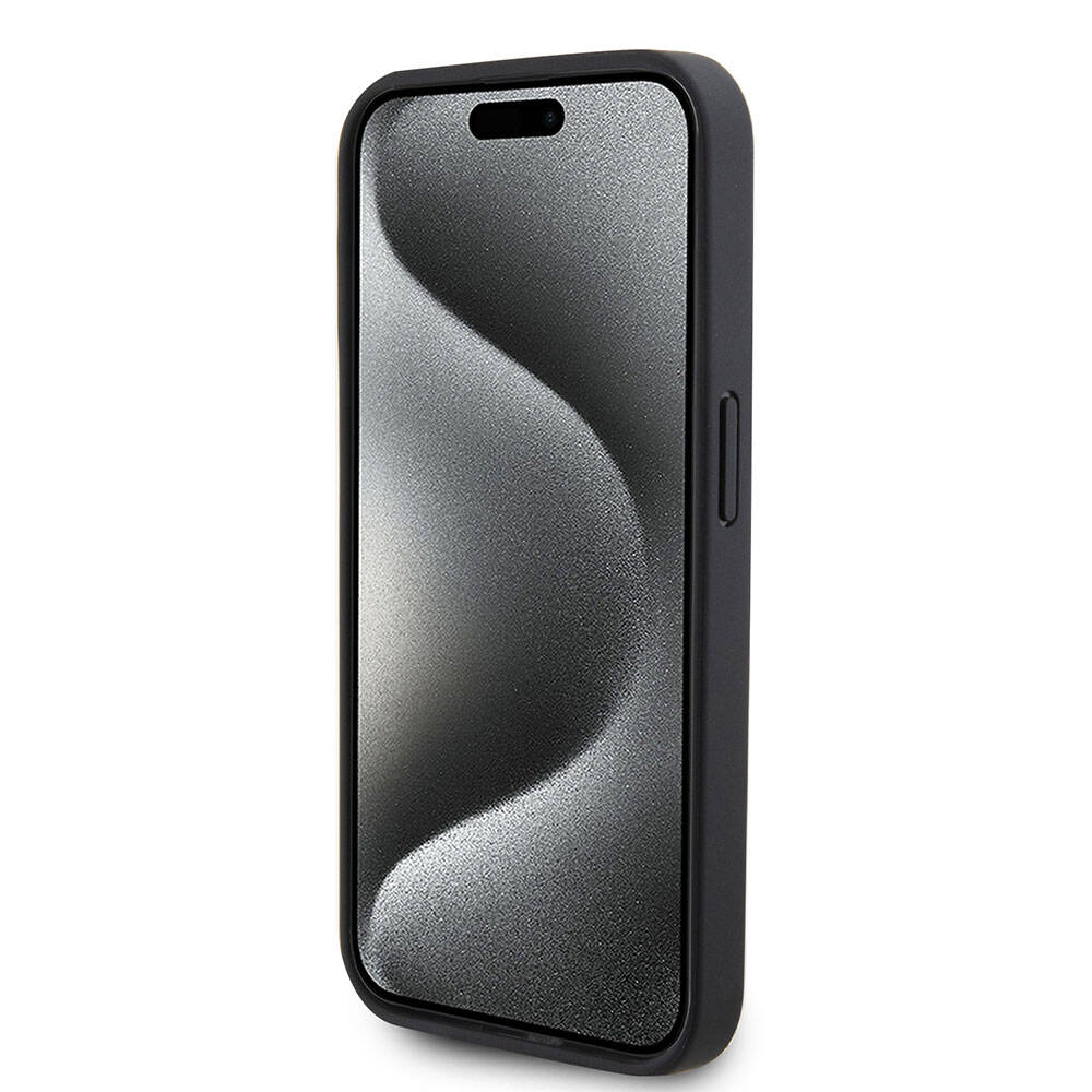 iPhone 15 Pro Kılıf Ferrari Orjinal Lisanslı PU Delikli Arka Yüzey Metal Logolu Dikişli Büyük SF Yazılı Kılıf Kırmızı