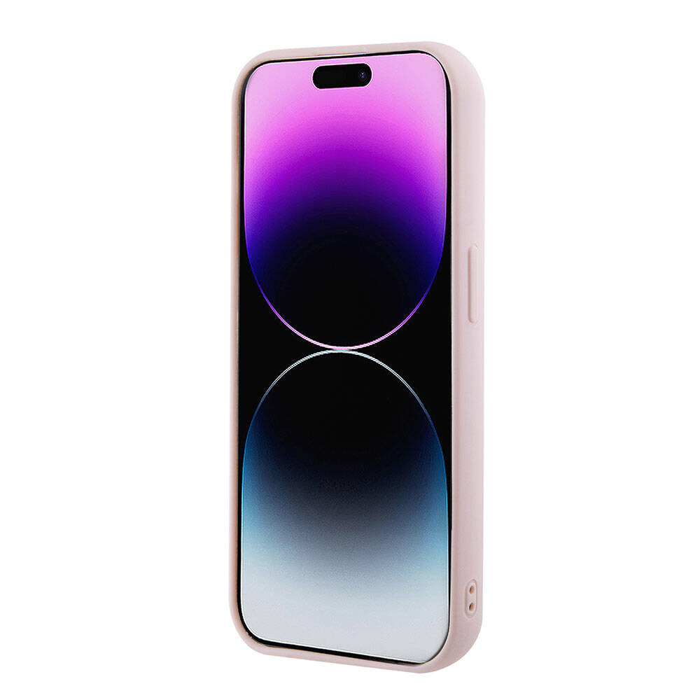 Apple iPhone 15 Pro Kılıf Guess Orjinal Lisanslı PU Deri Metal Yazı Logolu Kapitone Kapak Siyah