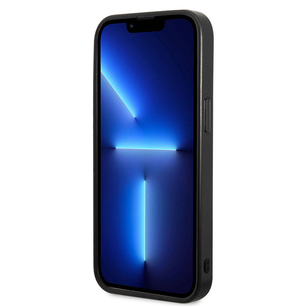 Apple iPhone 15 Pro Kılıf Guess Orjinal Lisanslı Pullu Arka Yüzey Metal Yazı Logolu Sequin Script Kapak Siyah