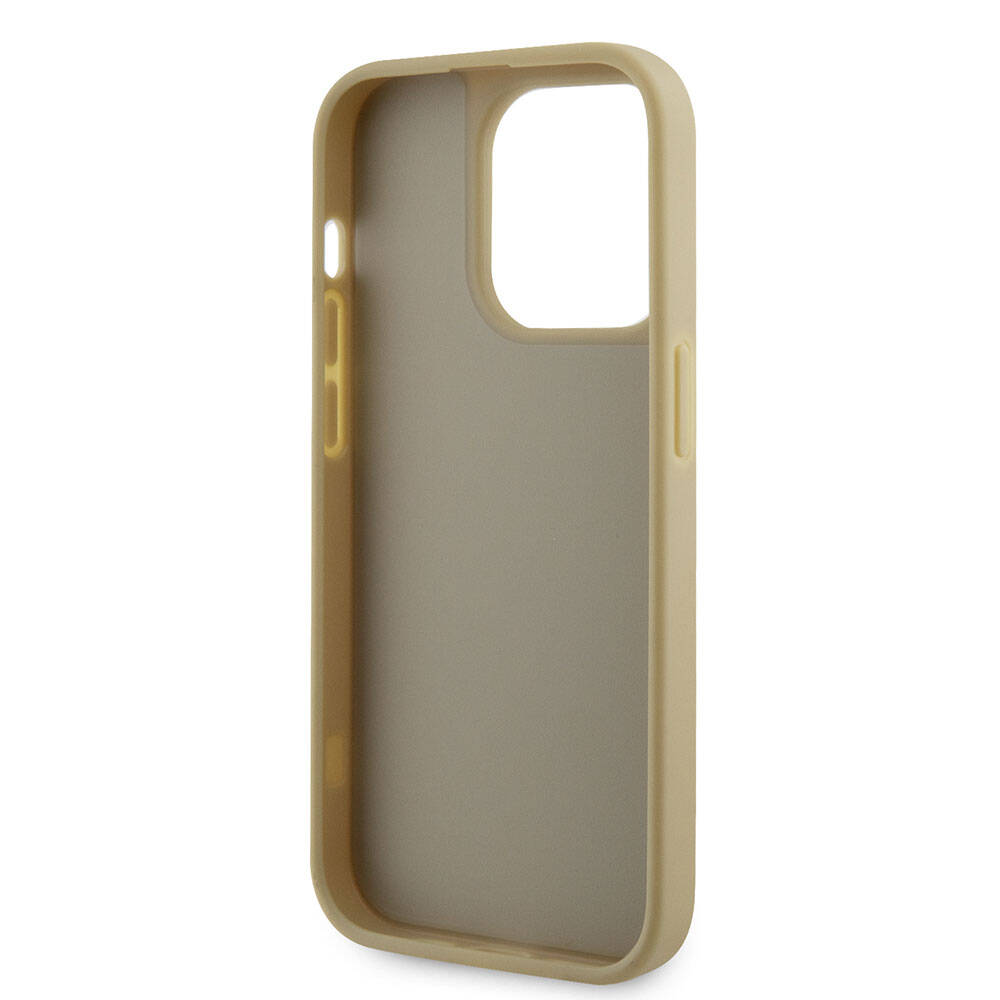 Apple iPhone 15 Pro Kılıf Guess Orjinal Lisanslı Taşlı Arka Yüzey Üçgen Logolu Kapak Siyah