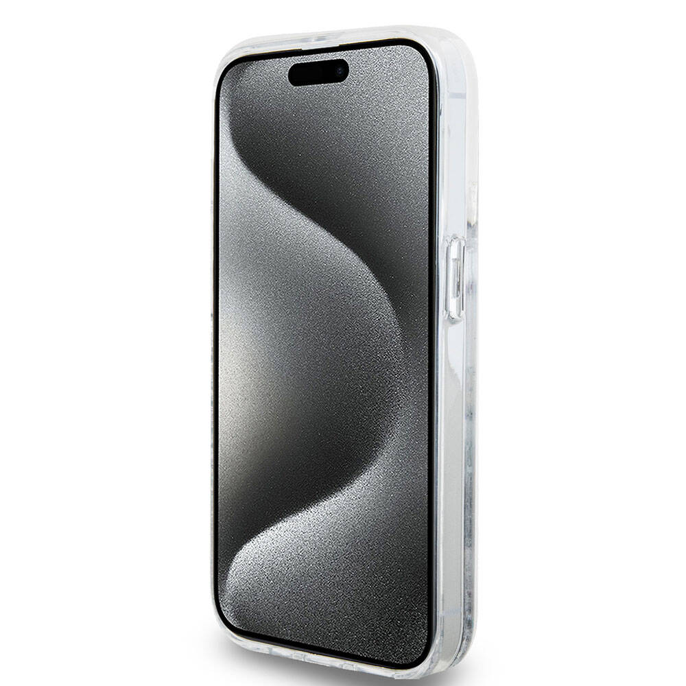iPhone 15 Pro Kılıf Hello Kitty Orjinal Lisanslı İkonik Sıvılı Glitter Kılıf Renksiz