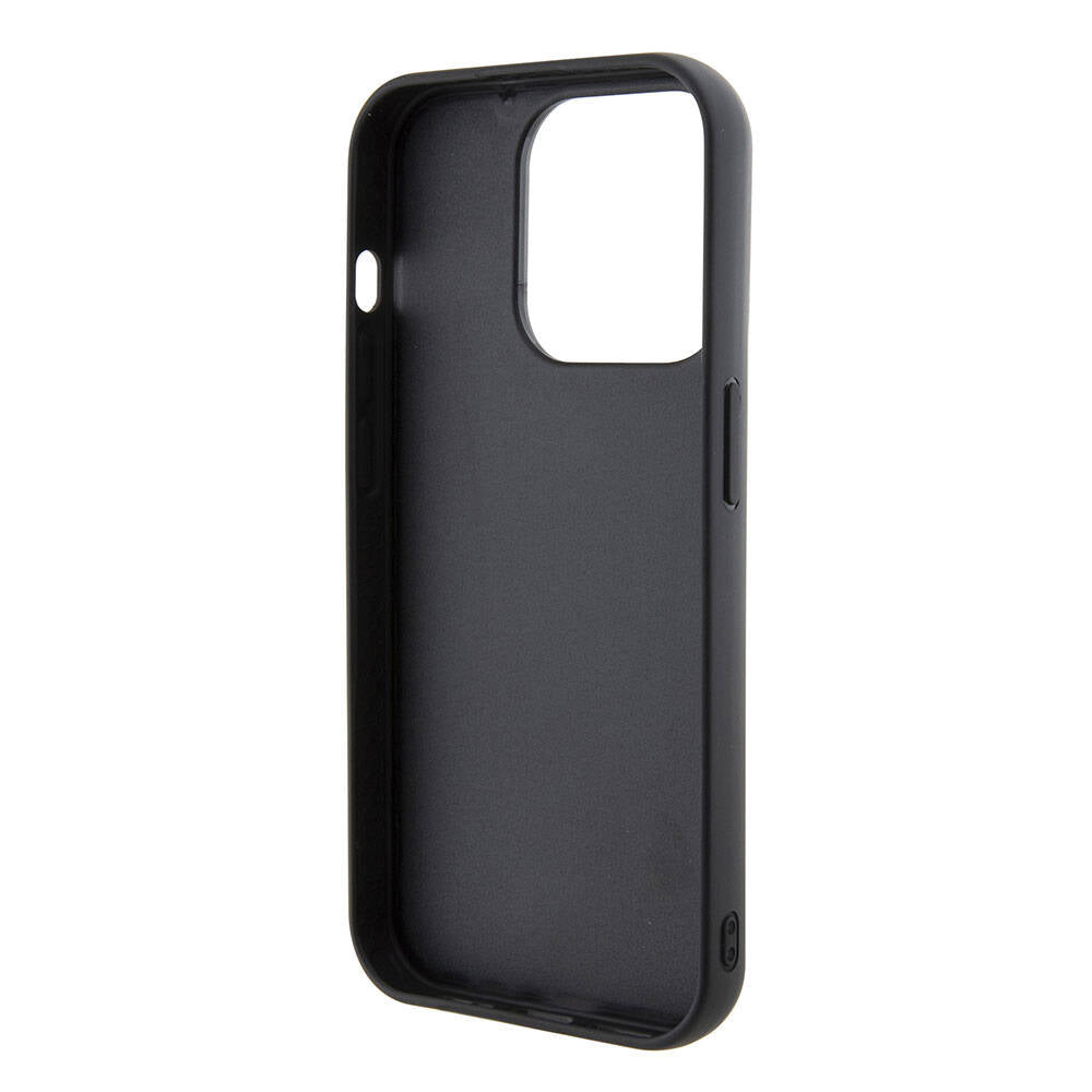 iPhone 15 Pro Kılıf Karl Lagerfeld İkonik Fixed Glitter Metal Logo Orjinal Lisanslı Kılıf Siyah