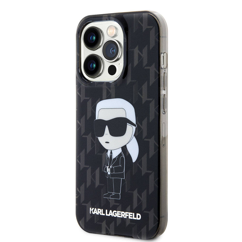 iPhone 15 Pro Kılıf Karl Lagerfeld IML İkonik Monogram Orjinal Lisanslı Kılıf Renksiz