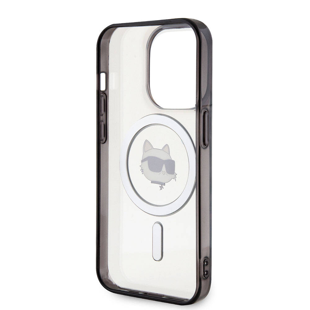 iPhone 15 Pro Kılıf Karl Lagerfeld Magsafe Şarj Özellikli IML Choupette Orjinal Lisanslı Kılıf Renksiz