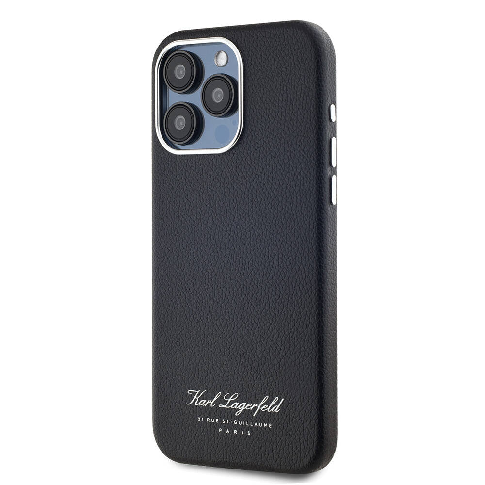 iPhone 15 Pro Kılıf Karl Lagerfeld Orjinal Lisanslı KL Yazılı Hotel Kılıf Gri