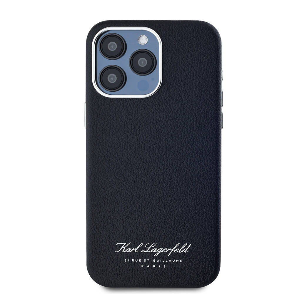 iPhone 15 Pro Kılıf Karl Lagerfeld Orjinal Lisanslı KL Yazılı Hotel Kılıf Gri
