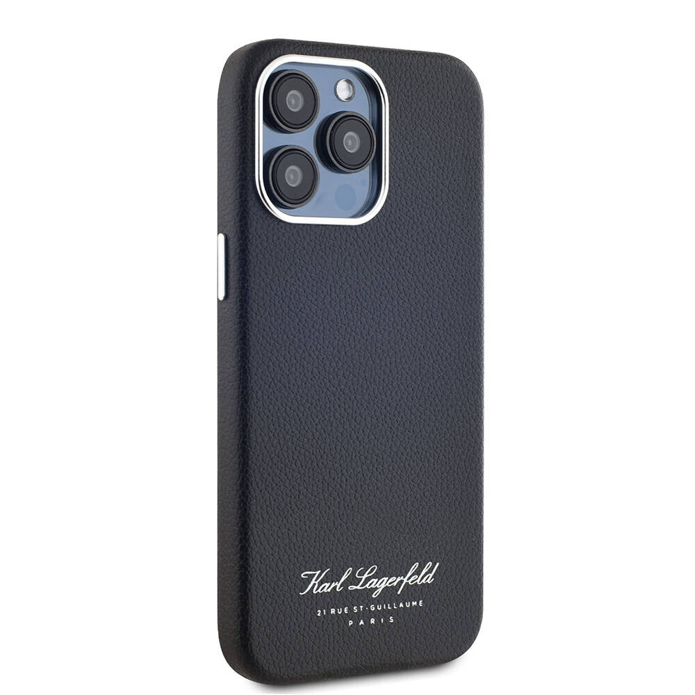iPhone 15 Pro Kılıf Karl Lagerfeld Orjinal Lisanslı KL Yazılı Hotel Kılıf Gri