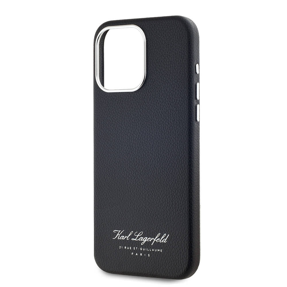 iPhone 15 Pro Kılıf Karl Lagerfeld Orjinal Lisanslı KL Yazılı Hotel Kılıf Gri