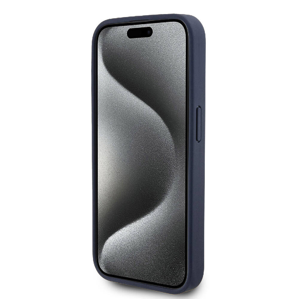 iPhone 15 Pro Kılıf Lacoste Orjinal Lisanslı Magsafe Şarj Özellikli PU Deri Görünümlü Karışık Monogram Desenli Kılıf Siyah