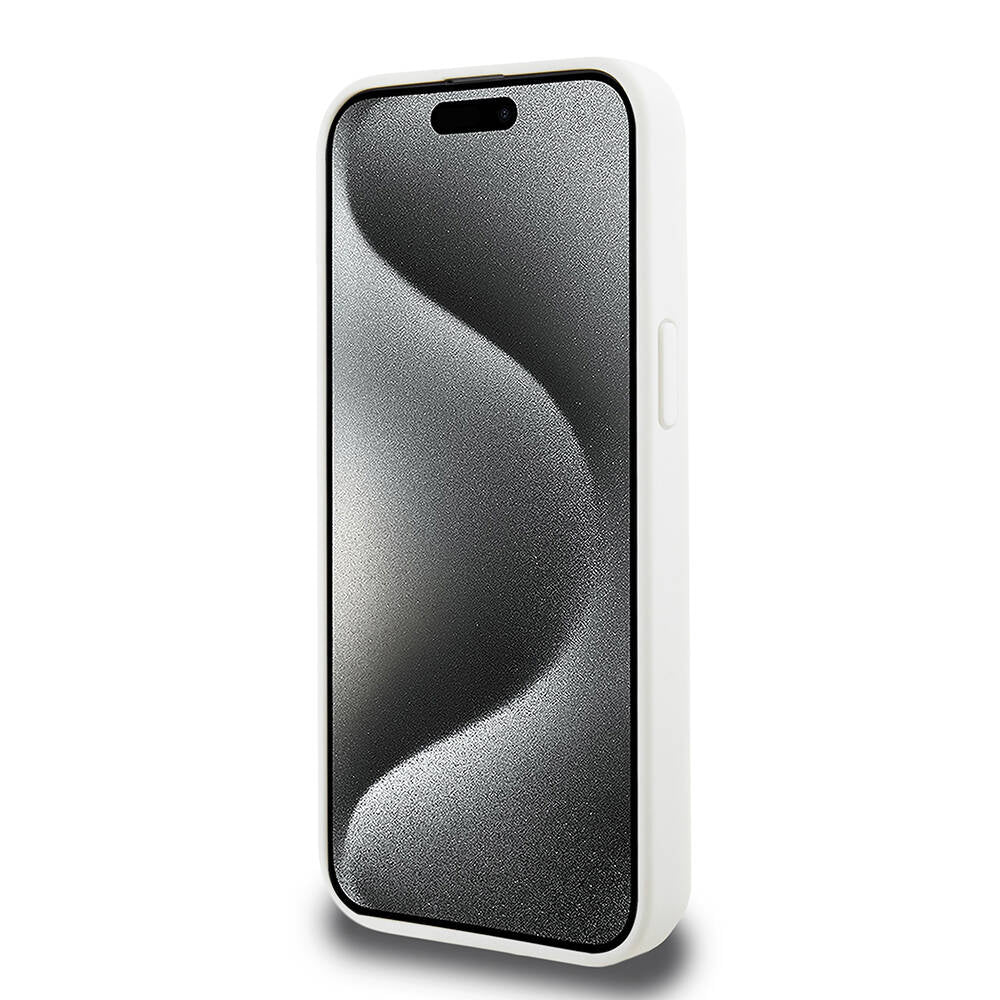 iPhone 15 Pro Kılıf Lacoste Orjinal Lisanslı Magsafe Şarj Özellikli PU Deri Görünümlü Kartlıklı Karışık Monogram Desenli Kılıf Lacivert