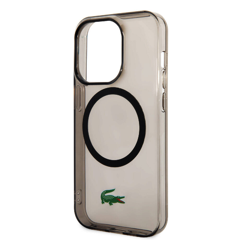 iPhone 15 Pro Kılıf Lacoste Orjinal Lisanslı Magsafe Şarj Özellikli Transparan Timsah Logo Baskılı Kılıf Mavi Açık