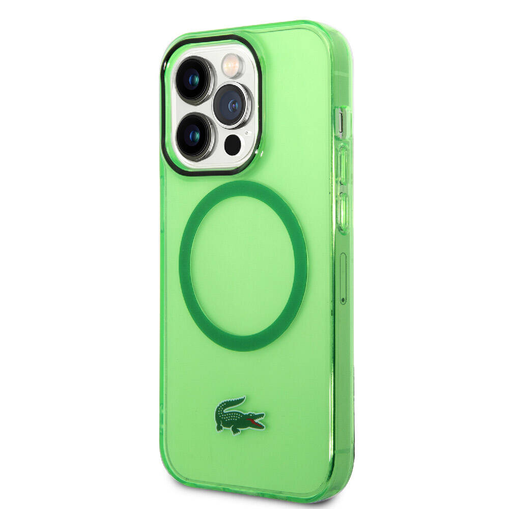 iPhone 15 Pro Kılıf Lacoste Orjinal Lisanslı Magsafe Şarj Özellikli Transparan Timsah Logo Baskılı Kılıf Mavi Açık