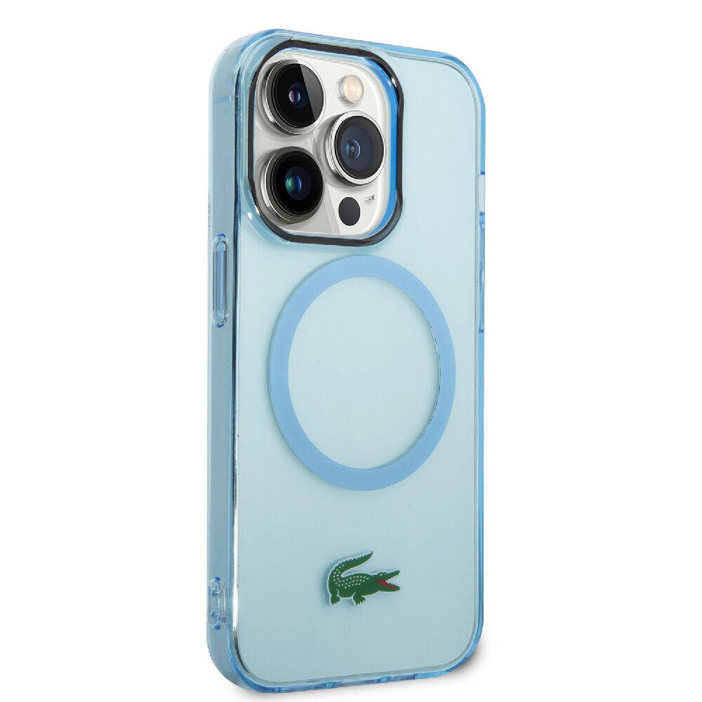 iPhone 15 Pro Kılıf Lacoste Orjinal Lisanslı Magsafe Şarj Özellikli Transparan Timsah Logo Baskılı Kılıf Yeşil