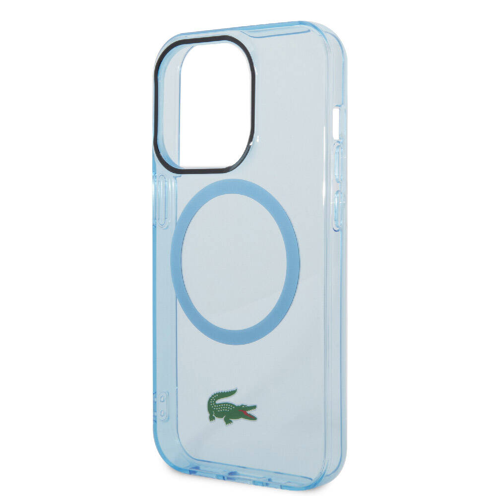 iPhone 15 Pro Kılıf Lacoste Orjinal Lisanslı Magsafe Şarj Özellikli Transparan Timsah Logo Baskılı Kılıf Yeşil