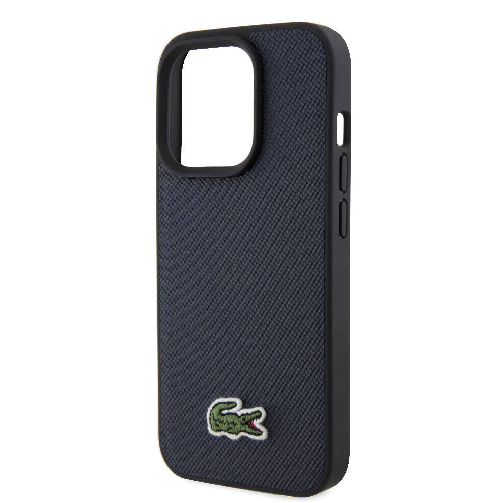 iPhone 15 Pro Kılıf Lacoste Orjinal Lisanslı PU Pike Desenli Arka Yüzey İkonik Timsah Dokuma Logolu Kılıf Kırmızı