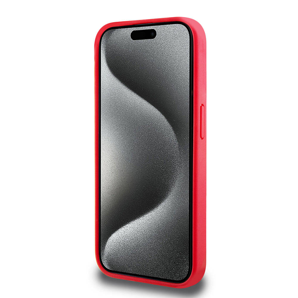 iPhone 15 Pro Kılıf Lacoste Orjinal Lisanslı PU Pike Desenli Arka Yüzey İkonik Timsah Dokuma Logolu Kılıf Siyah