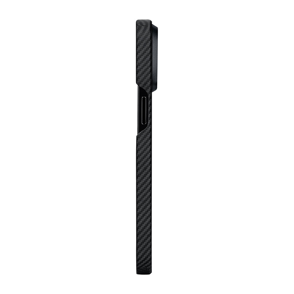 iPhone 15 Pro Kılıf Magsafe Şarj Özellikli 600D Aramid Fiber Pitaka Tactile Woven Orchestra Serisi Rhapsody Kılıf Siyah