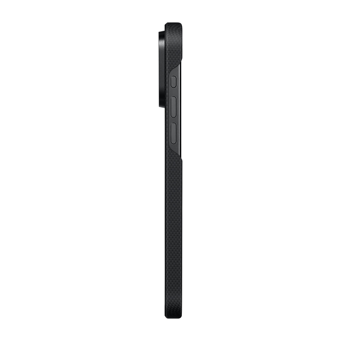 iPhone 15 Pro Kılıf Magsafe Şarj Özellikli Aramid Fiber Pitaka Tactile Woven Break The Line Kılıf Siyah