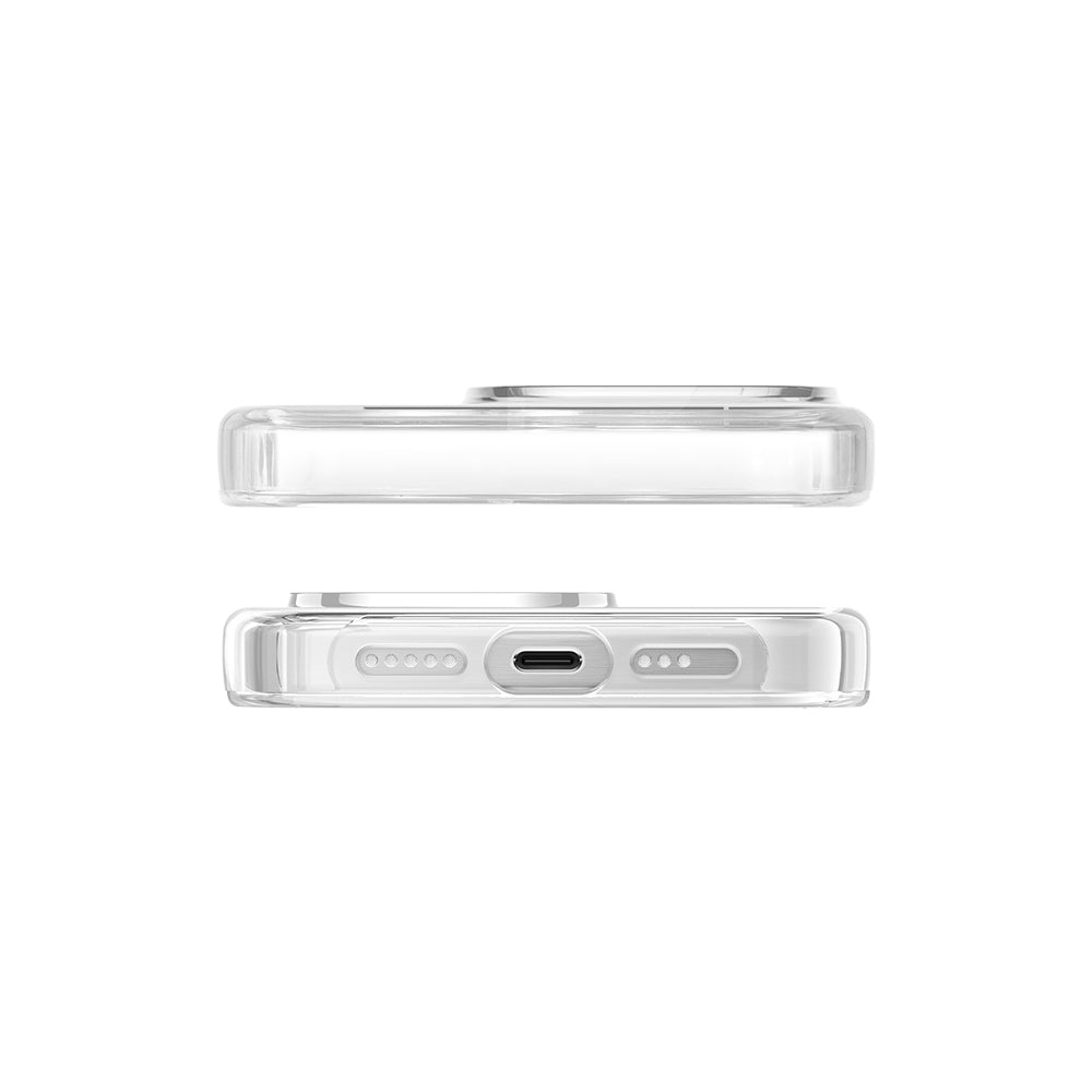 Apple iPhone 15 Pro Kılıf Magsafe Şarj Özellikli Standlı Pynana Dancing Streamer Serisi Kapak Beyaz
