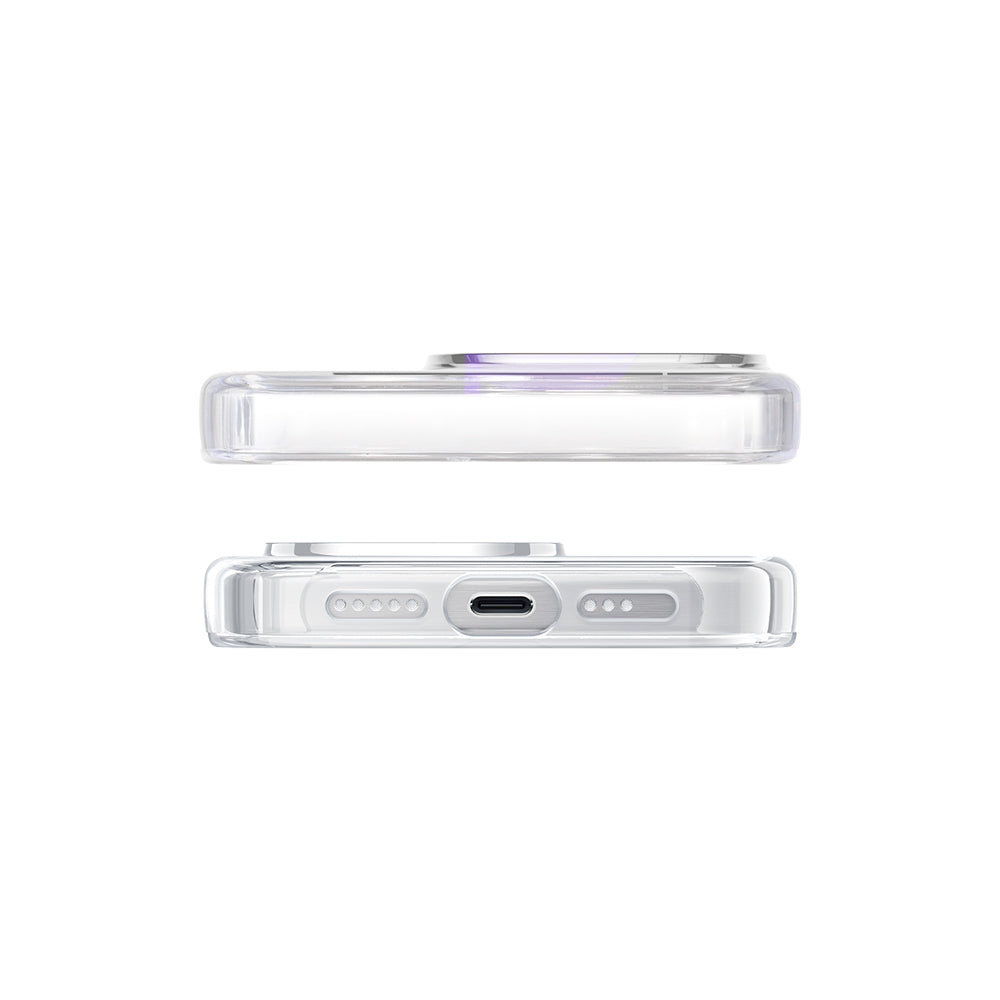 Apple iPhone 15 Pro Kılıf Magsafe Şarj Özellikli Standlı Pynana Dancing Streamer Serisi Kapak Beyaz