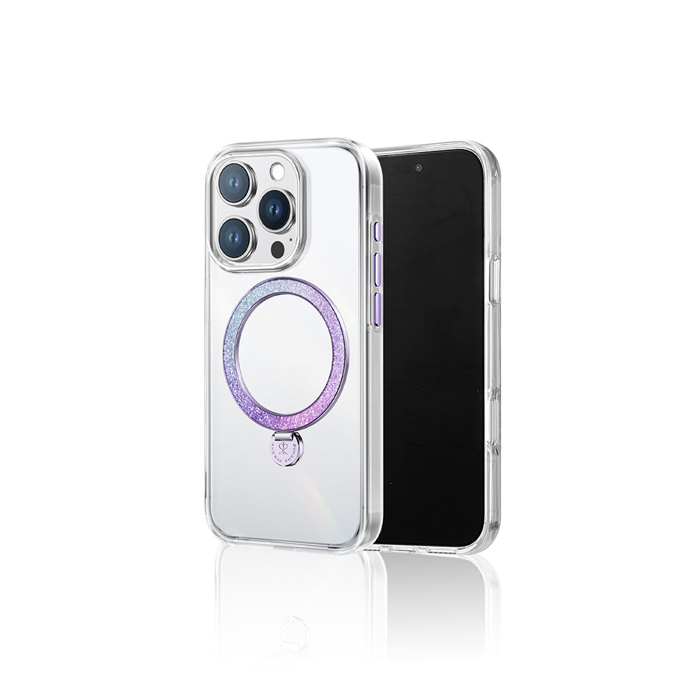 Apple iPhone 15 Pro Kılıf Magsafe Şarj Özellikli Standlı Pynana Dancing Streamer Serisi Kapak Beyaz