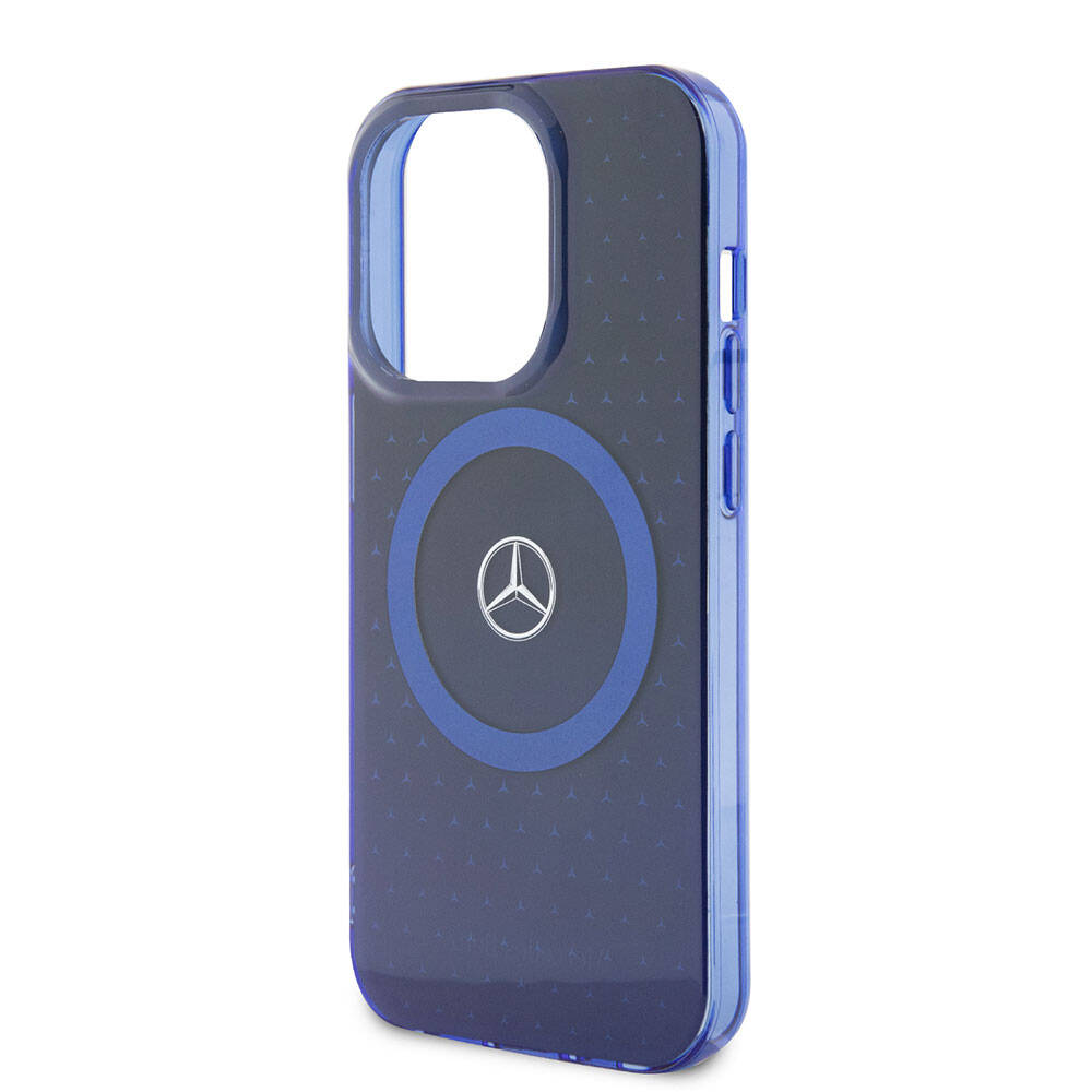 iPhone 15 Pro Kılıf Mercedes Benz Orjinal Lisanslı Magsafe Şarj Özellikli Çift Katmanlı Mavi Yıldız Desenli Kılıf Mavi