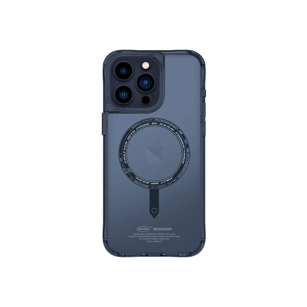iPhone 15 Pro Kılıf SkinArma Şeffaf Magsafe Şarj Özellikli Kado Kartlıklı Saido Kılıf Siyah