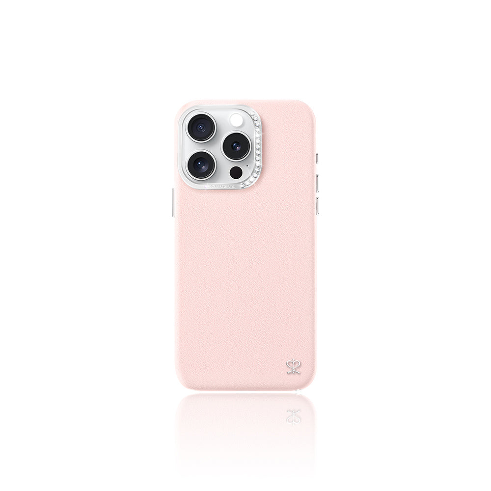 Apple iPhone 15 Pro Kılıf Suni Deri Tasarımlı Pynana Starry Serisi Kapak Lila