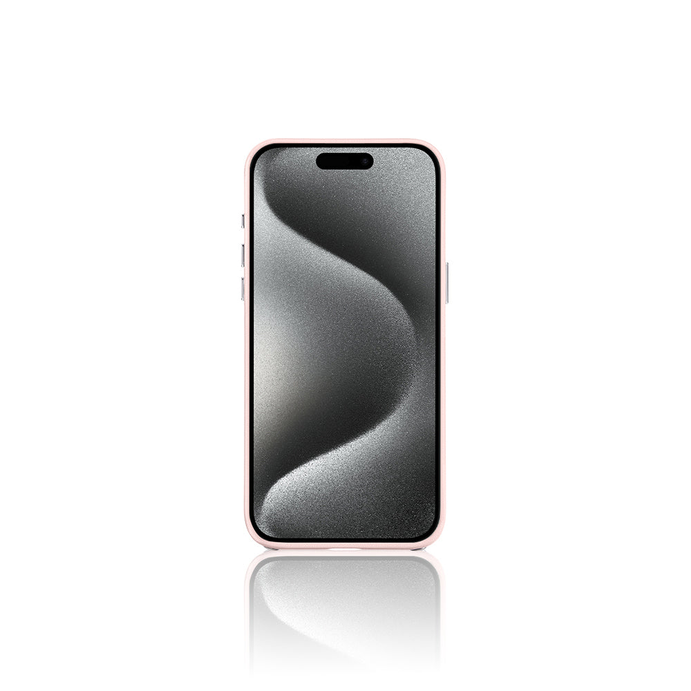 Apple iPhone 15 Pro Kılıf Suni Deri Tasarımlı Pynana Starry Serisi Kapak Pembe