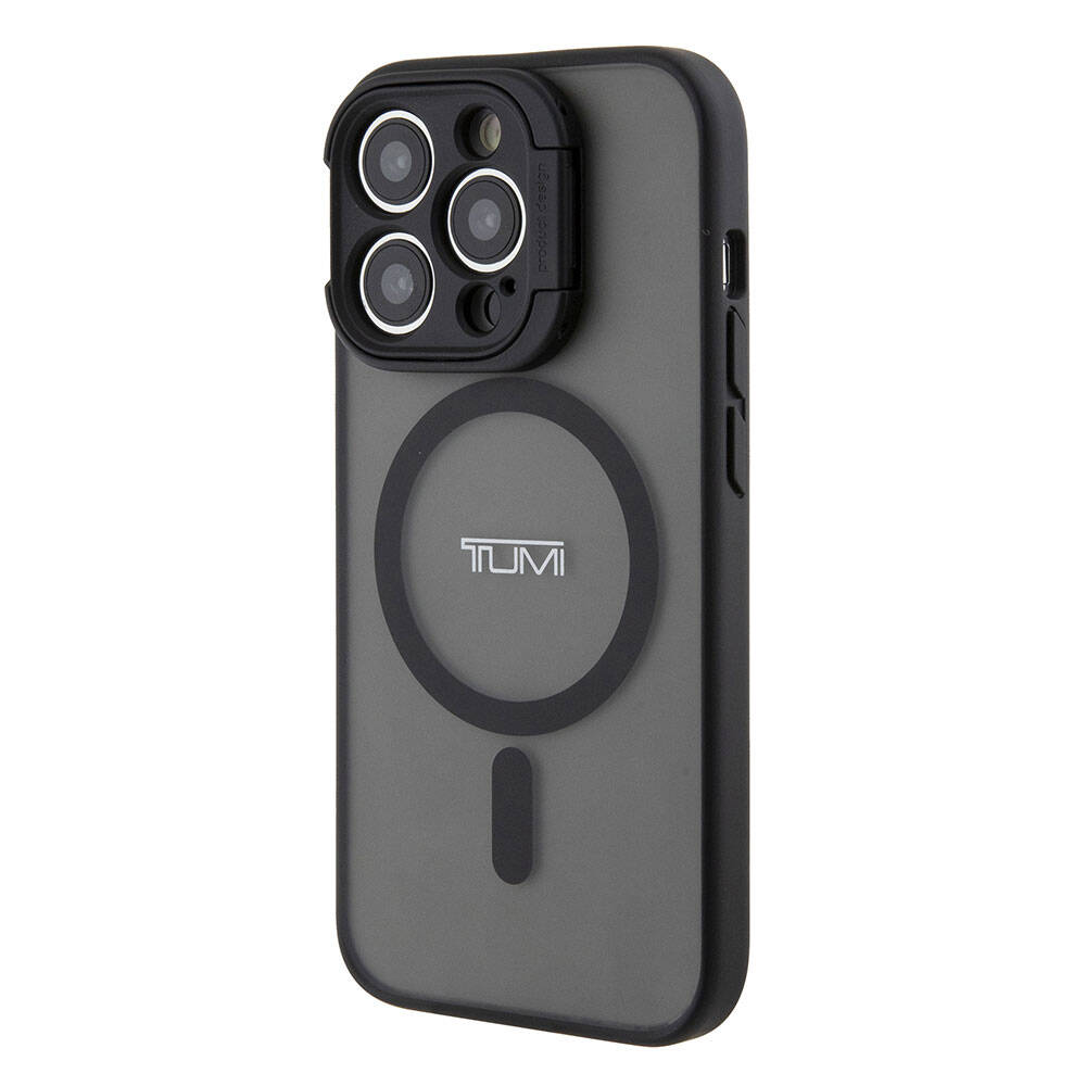 iPhone 15 Pro Kılıf TUMI Orjinal Lisanslı Magsafe Şarj Özellikli Kamera Standlı Buzlu Mat Kılıf Mavi