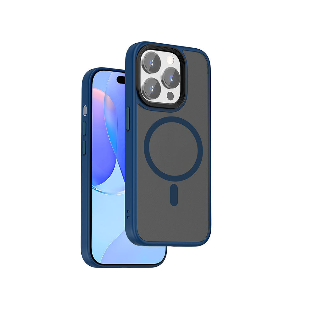 iPhone 15 Pro Kılıf Wiwu FGG-011 Magsafe Şarj Özellikli Kamera Korumalı Kılıf Mavi