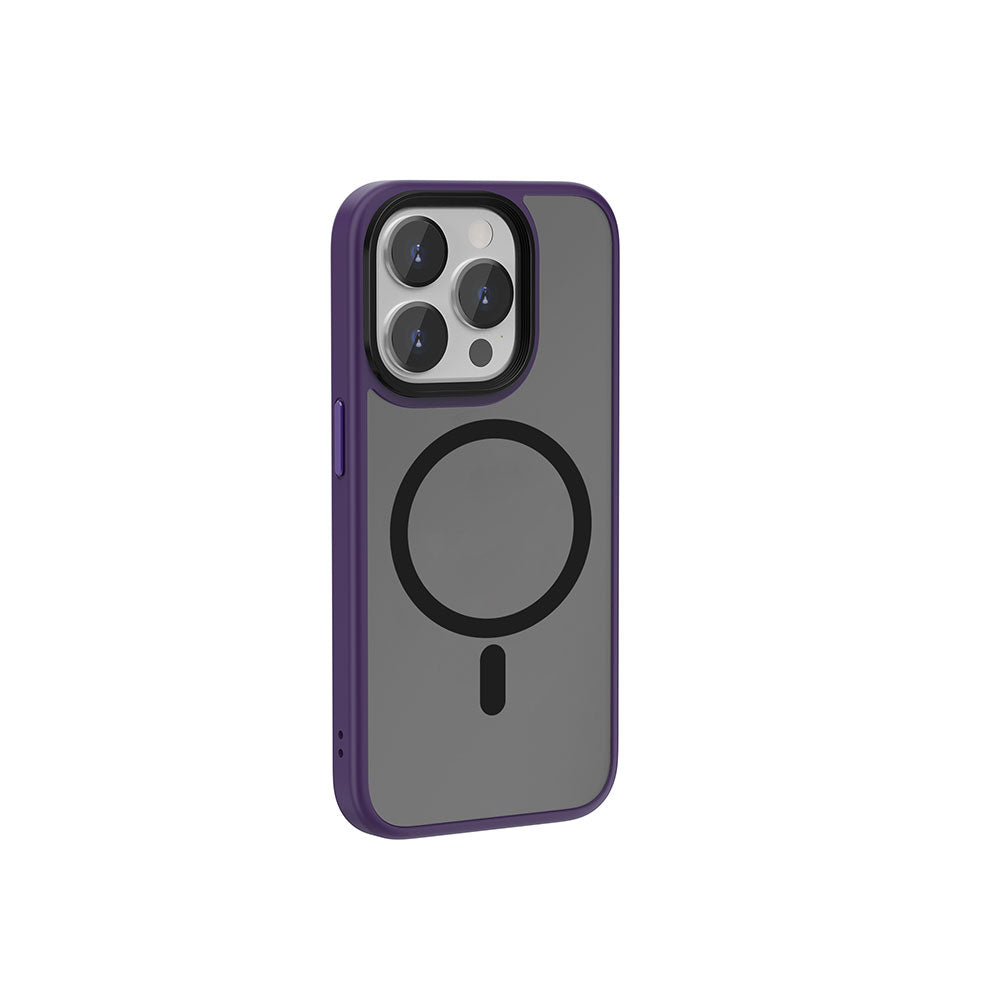 iPhone 15 Pro Kılıf Wiwu FGG-011 Magsafe Şarj Özellikli Kamera Korumalı Kılıf Mor