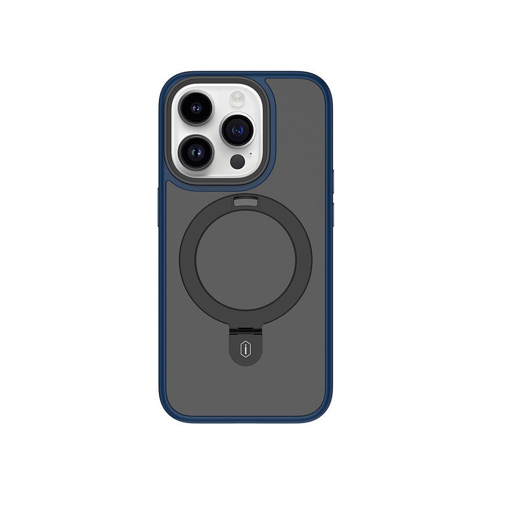 iPhone 15 Pro Max Kılıf Wiwu ZMM-010 Magsafe Şarj Özellikli Mat Arka Yüzey Standlı Kılıf Mor