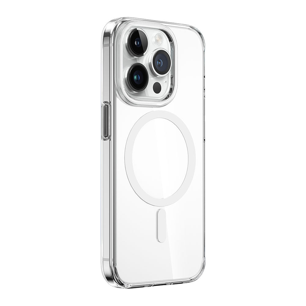 iPhone 15 Pro Kılıf Wiwu ZYS-013 Magsafe Şarj Özellikli Renkli Kamera Çerçeveli Şeffaf Jelly Kılıf Beyaz