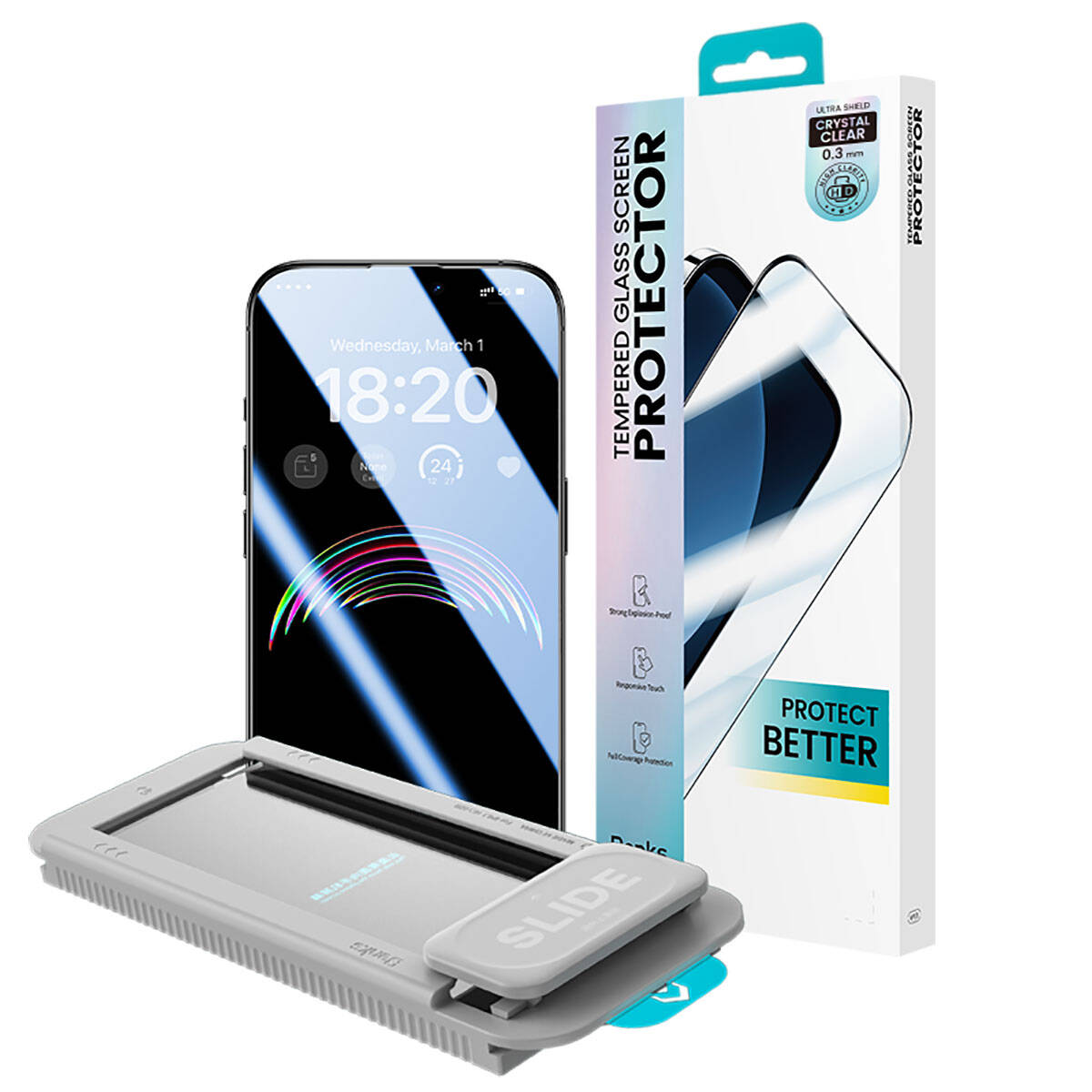 iPhone 15 Pro Max Benks V Pro Ultra Shield 0.3mm Ekran Koruyucu + Kolay Uygulama Aparatlı Siyah