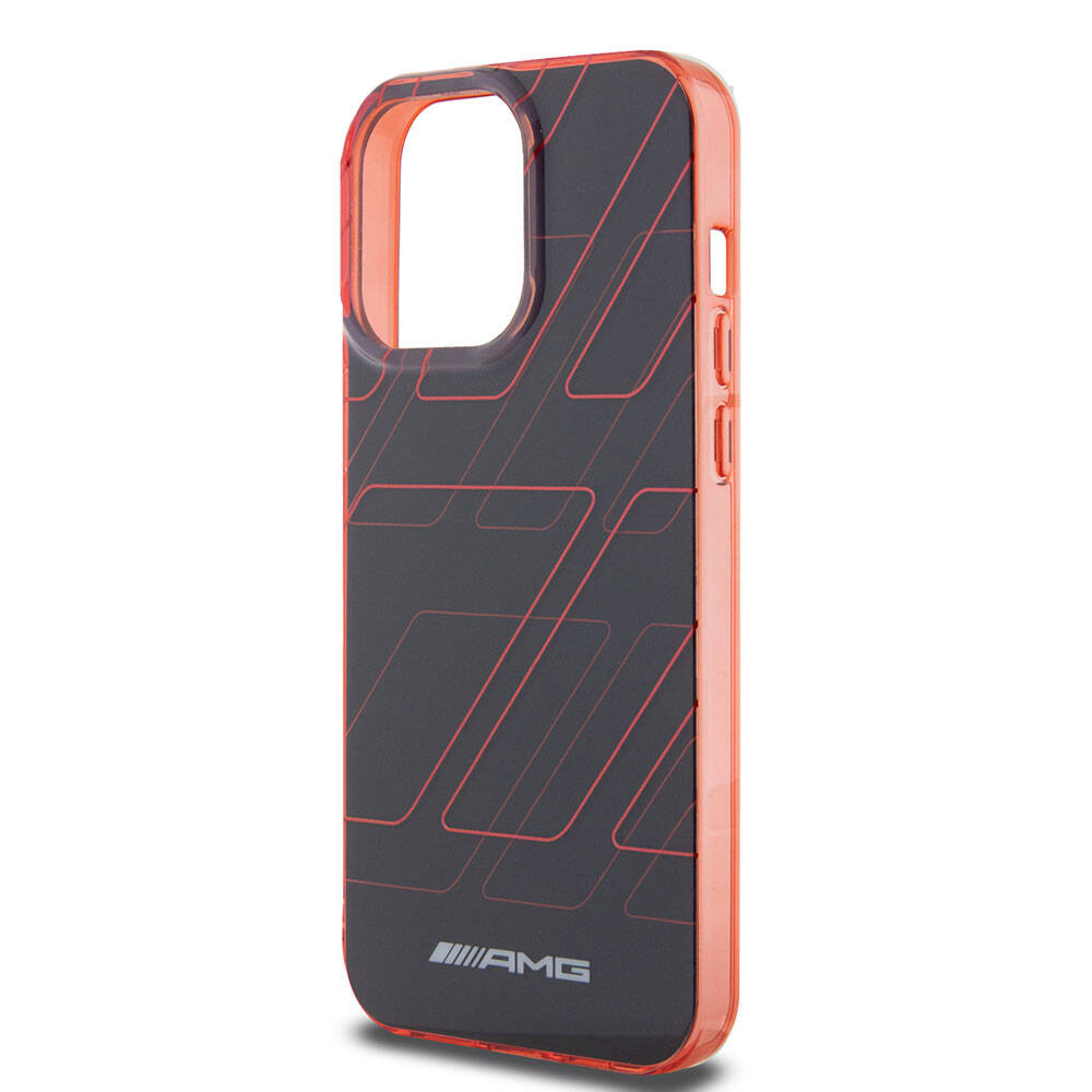 iPhone 15 Pro Max Kılıf AMG Orjinal Lisanslı Çift Katmanlı Dörtgen Desenli Kılıf Siyah