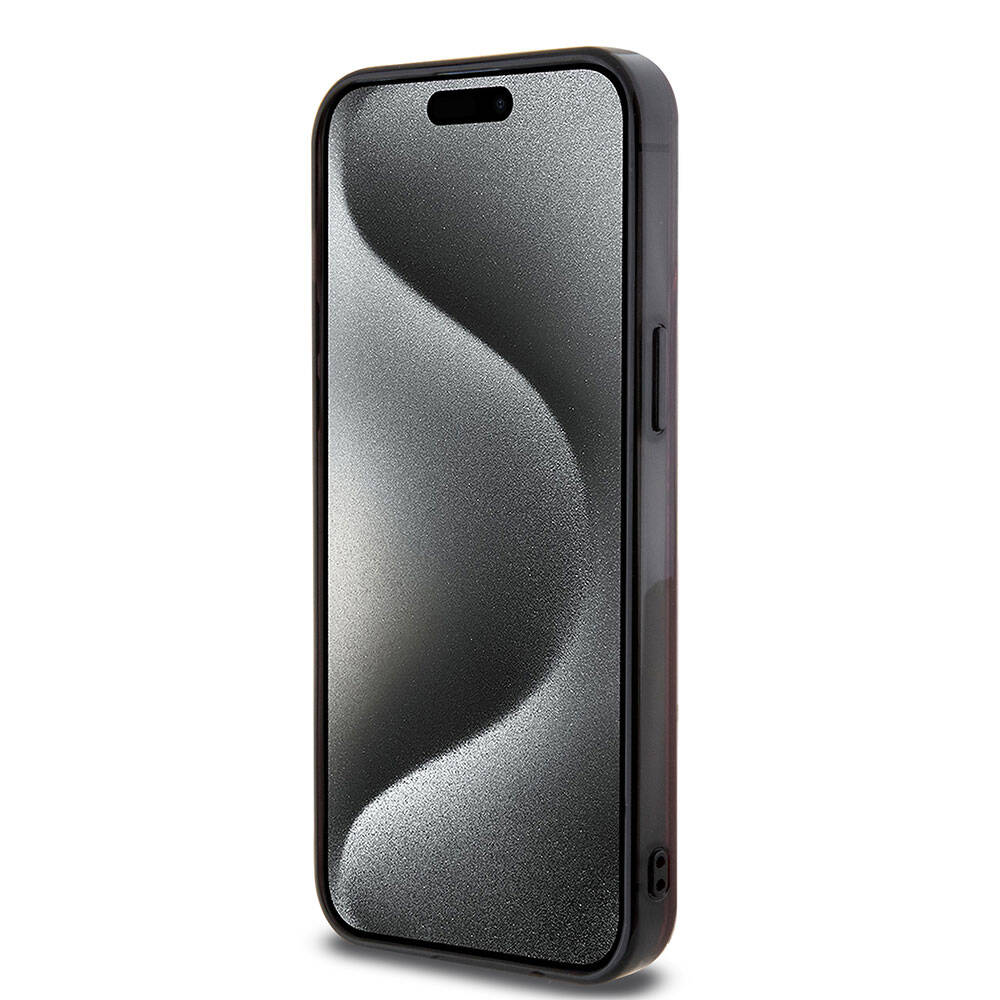 iPhone 15 Pro Max Kılıf AMG Orjinal Lisanslı Magsafe Şarj Özellikli Eşkenar Dörtgen Desenli Transparan Kılıf Kırmızı
