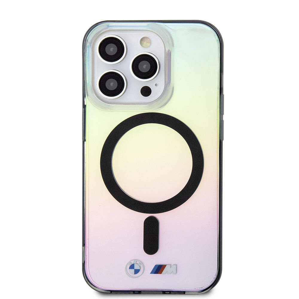 iPhone 15 Pro Max Kılıf BMW Magsafe Şarj Özellikli Transparan Renk Geçişli Iridescent Orjinal Lisanslı Kılıf Karışık