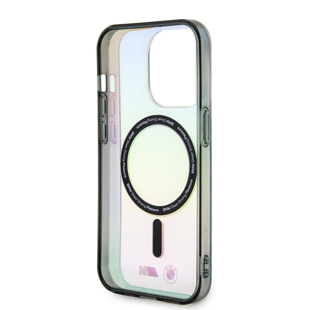 iPhone 15 Pro Max Kılıf BMW Magsafe Şarj Özellikli Transparan Renk Geçişli Iridescent Orjinal Lisanslı Kılıf Karışık
