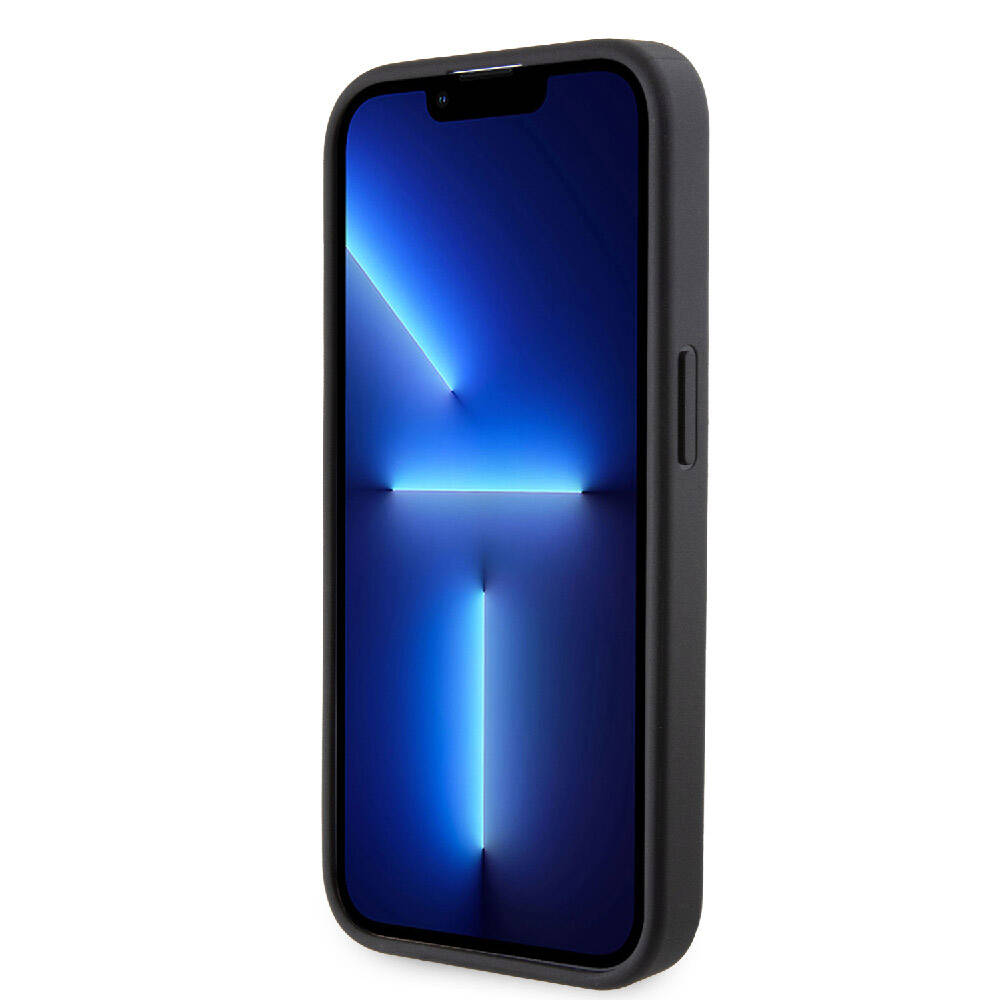 iPhone 15 Pro Max Kılıf BMW Orjinal Lisanslı M Şerit ve Logolu Standlı Kılıf Gri
