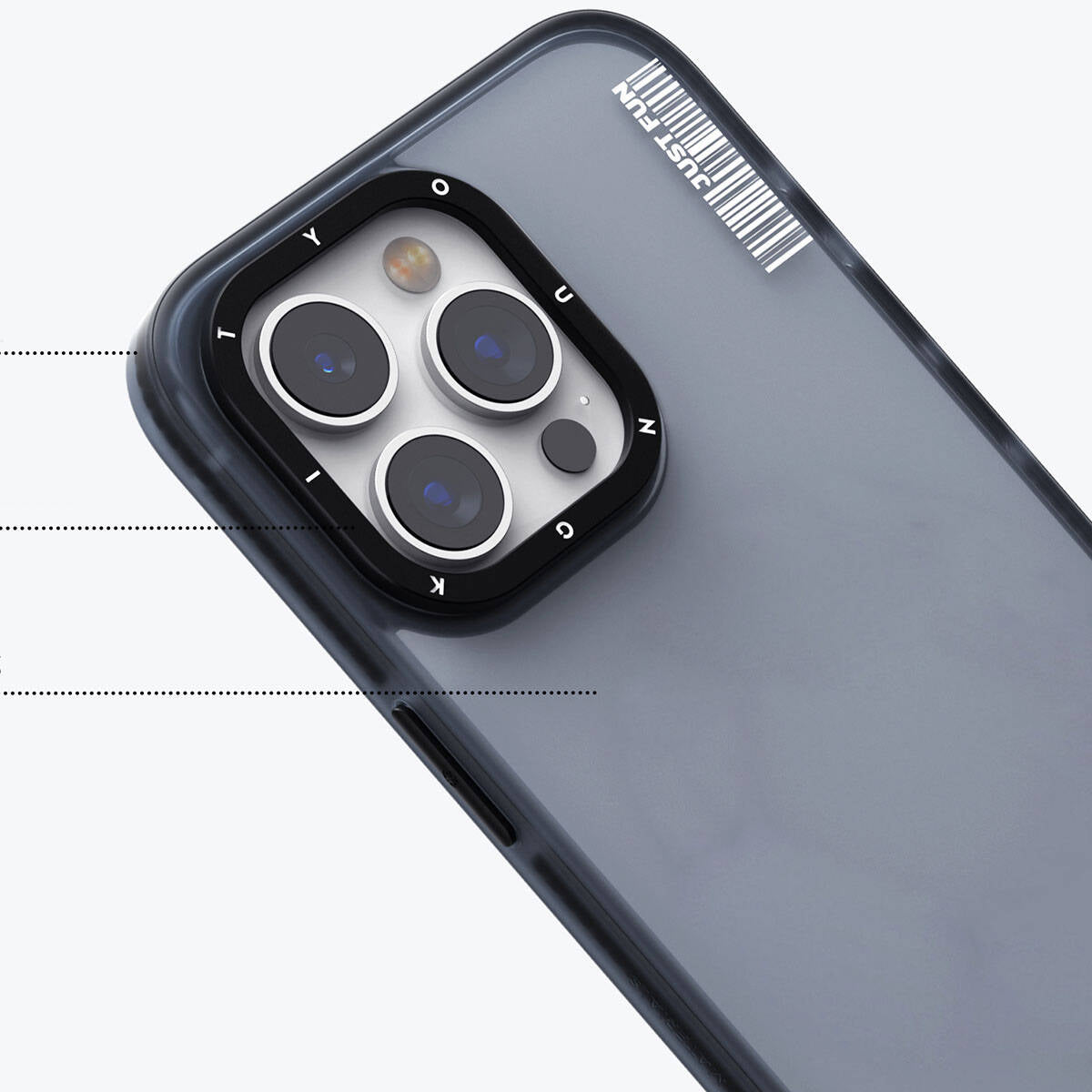 iPhone 15 Pro Max Kılıf Buzlu Mat Tasarım Youngkit Colored Sand Serisi Kılıf Siyah