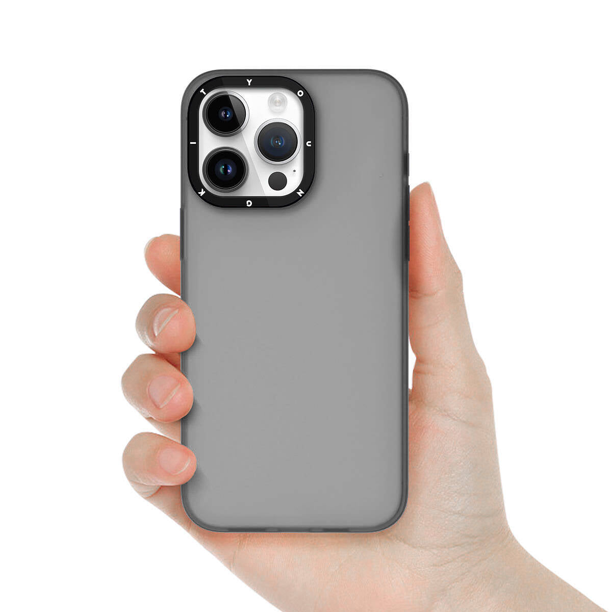 iPhone 15 Pro Max Kılıf Buzlu Mat Tasarım Youngkit Hidden Sand Serisi Kılıf Gri