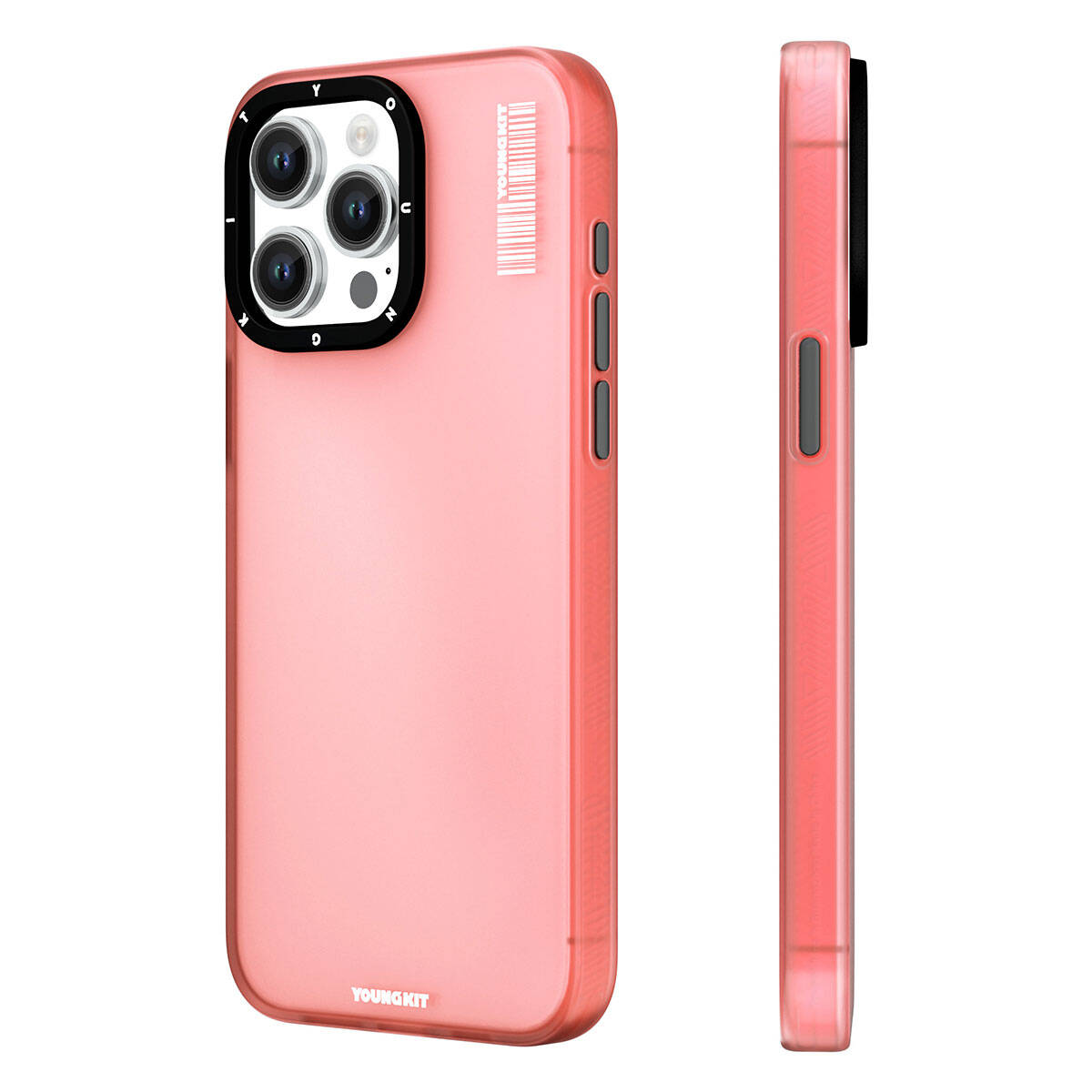 iPhone 15 Pro Max Kılıf Buzlu Mat Tasarım Youngkit Hidden Sand Serisi Kılıf Pembe