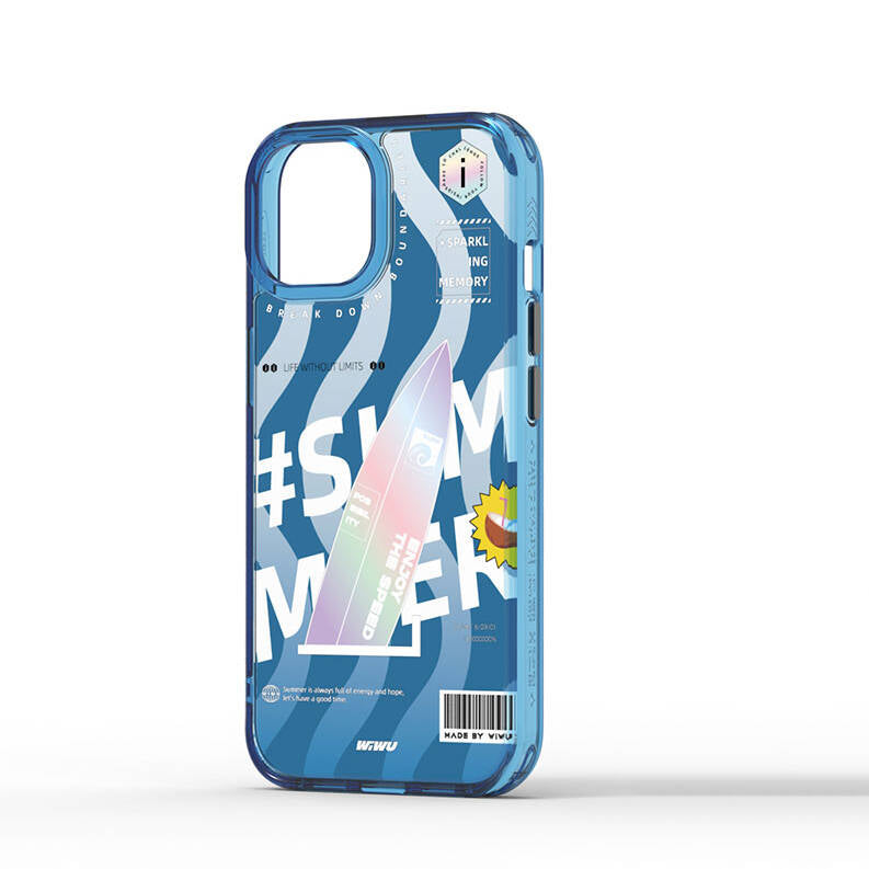 iPhone 15 Pro Max Kılıf Çift Katman Desenli Wiwu Summer Serisi Kılıf Yeşil