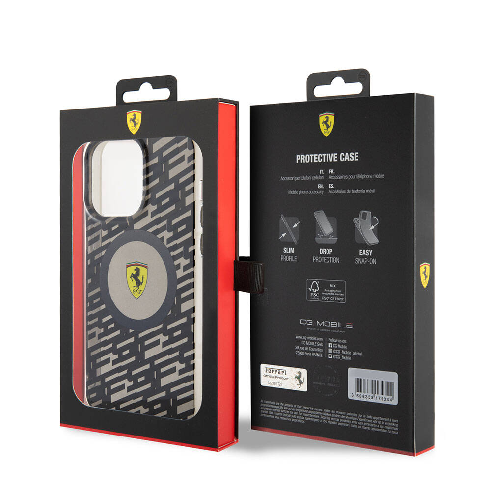 iPhone 15 Pro Max Kılıf Ferrari Orjinal Lisanslı Magsafe Şarj Özellikli Multi SF Kılıf Sarı