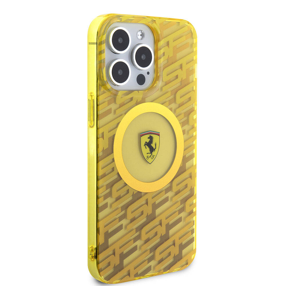 iPhone 15 Pro Max Kılıf Ferrari Orjinal Lisanslı Magsafe Şarj Özellikli Multi SF Kılıf Sarı