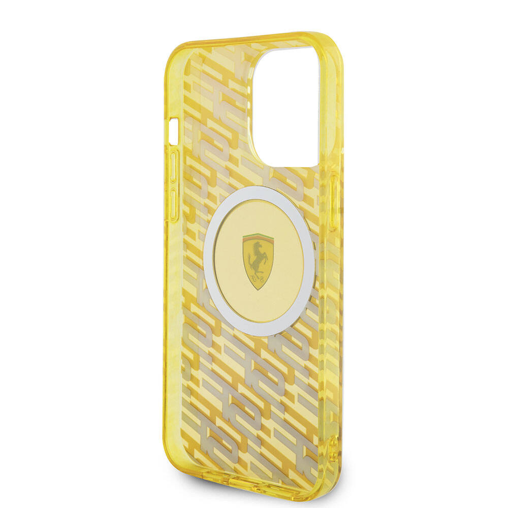 iPhone 15 Pro Max Kılıf Ferrari Orjinal Lisanslı Magsafe Şarj Özellikli Multi SF Kılıf Sarı
