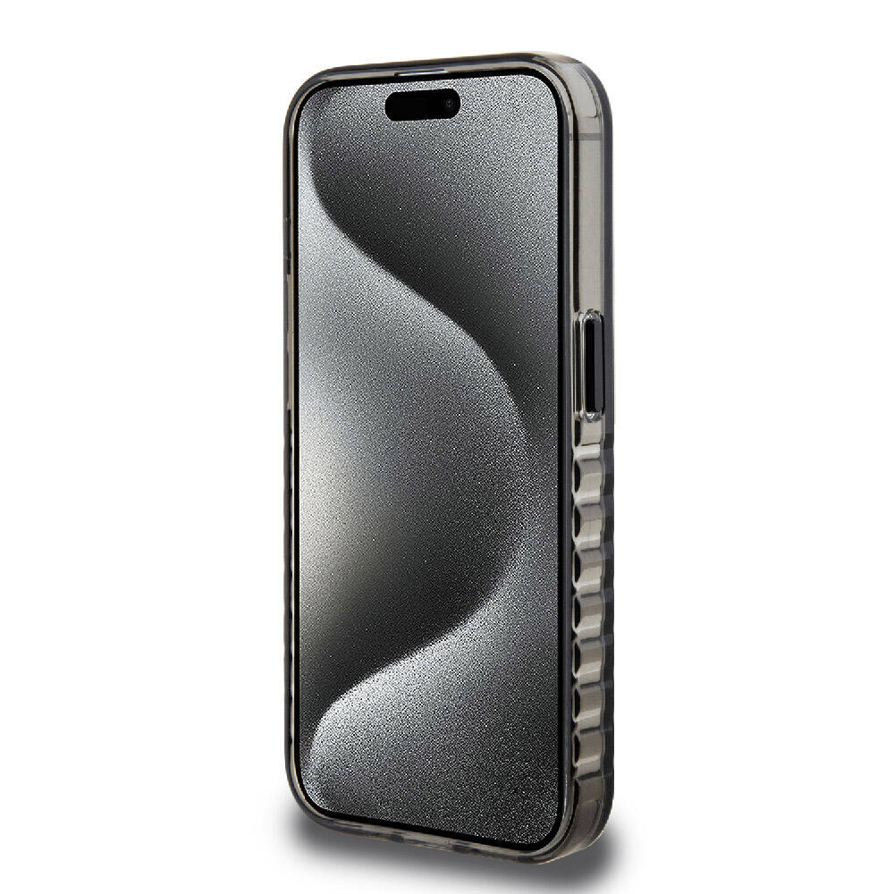 iPhone 15 Pro Max Kılıf Ferrari Orjinal Lisanslı Magsafe Şarj Özellikli Tırtıklı Kenar Tasarımlı Ortalanmış Logo Kılıf Kırmızı