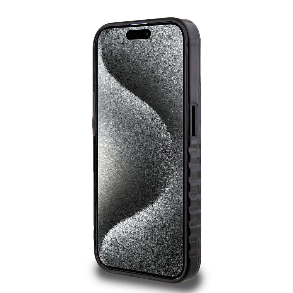 iPhone 15 Pro Max Kılıf Ferrari Orjinal Lisanslı Magsafe Şarj Özellikli Tırtıklı Kenar Tasarımlı Ortalanmış Logo Kılıf Kırmızı
